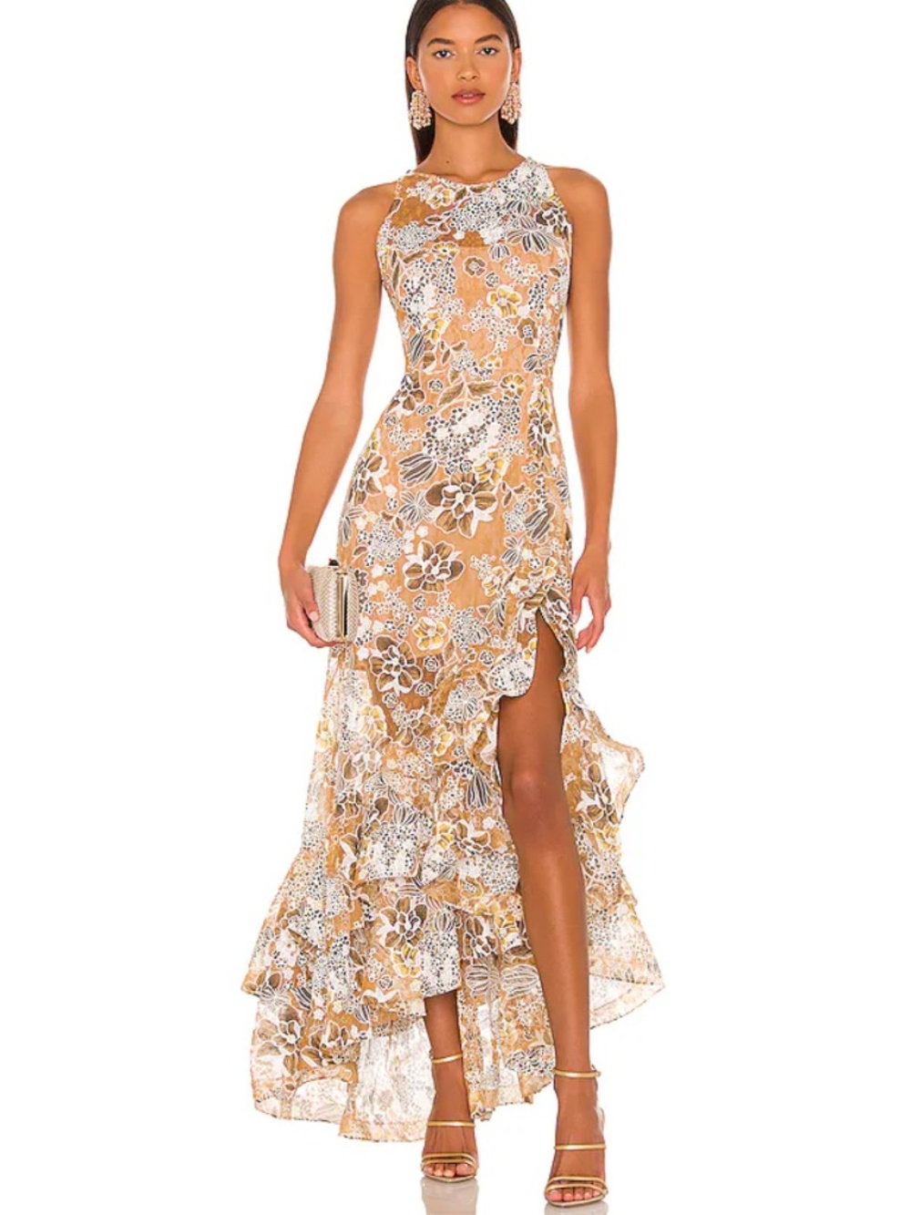 Sicilia Ruffle Dress in Multi Bronx Banco